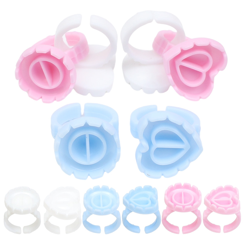 Eyelash Extension Adhesive - 100pcs/bag Disposable Eyelash Extension Glue Ring
