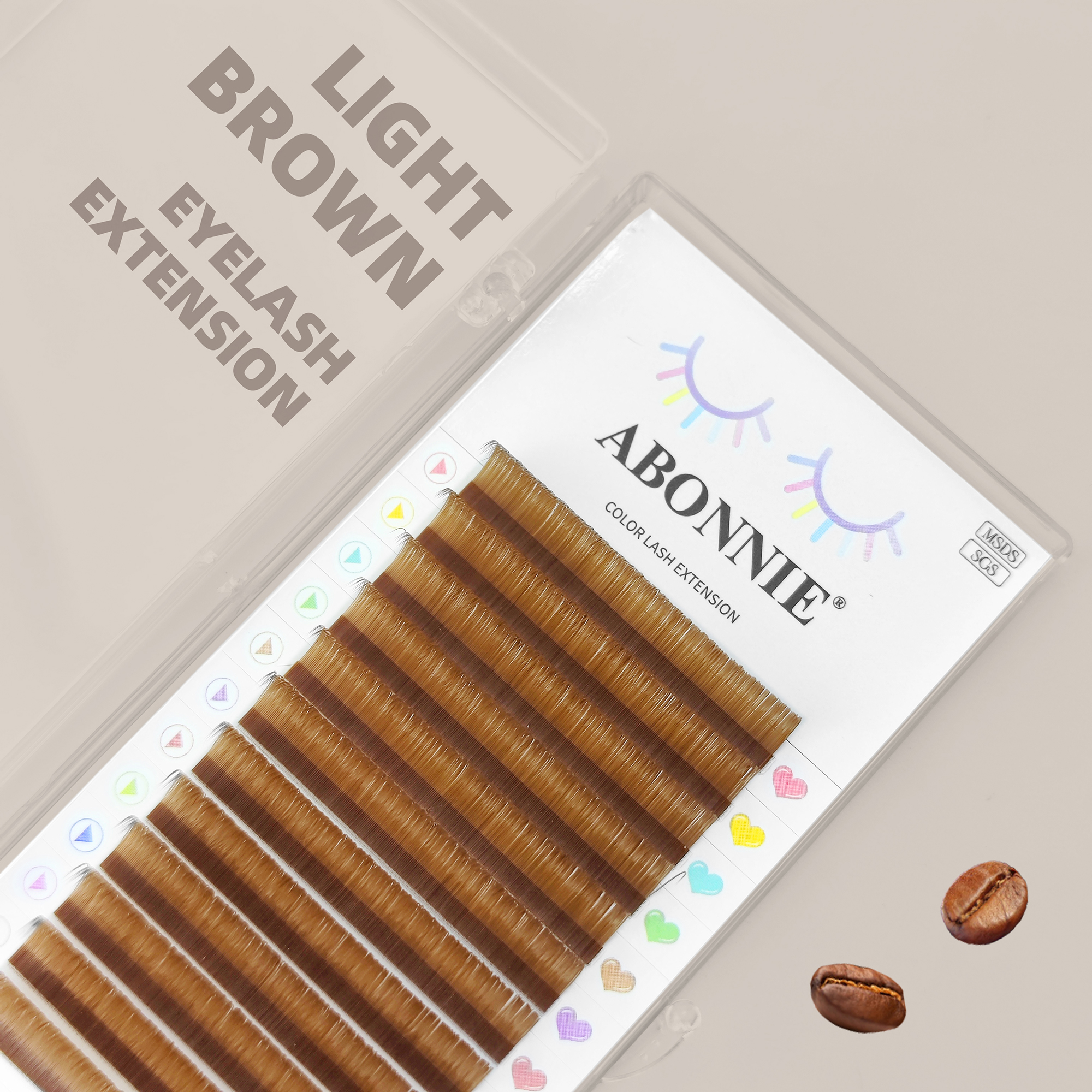 Eyelash Extensions Classic - Abonnie Light Brown Individual Eyelashes Extension