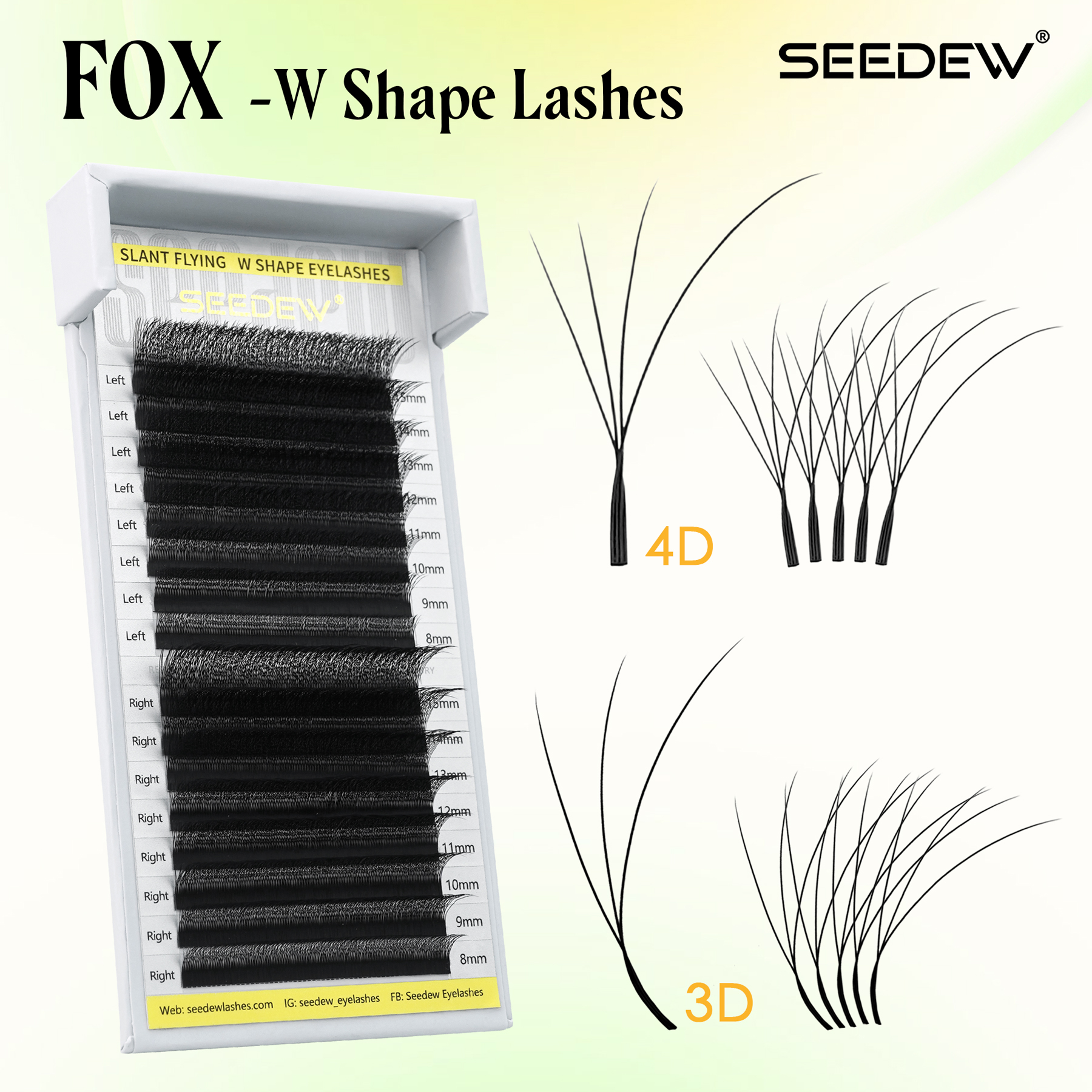 SEEDEW Fox 3D 4D Eyelash Exten - Eyelash Extension Cat Eye Wispy review and price