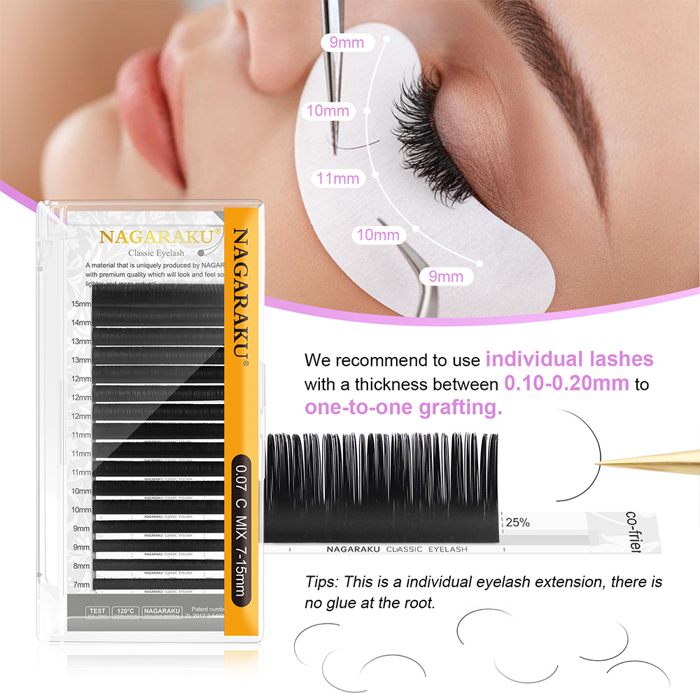 NAGARAKU 6 Cases Classic Mix E - Eyelash Extensions Classic review and price