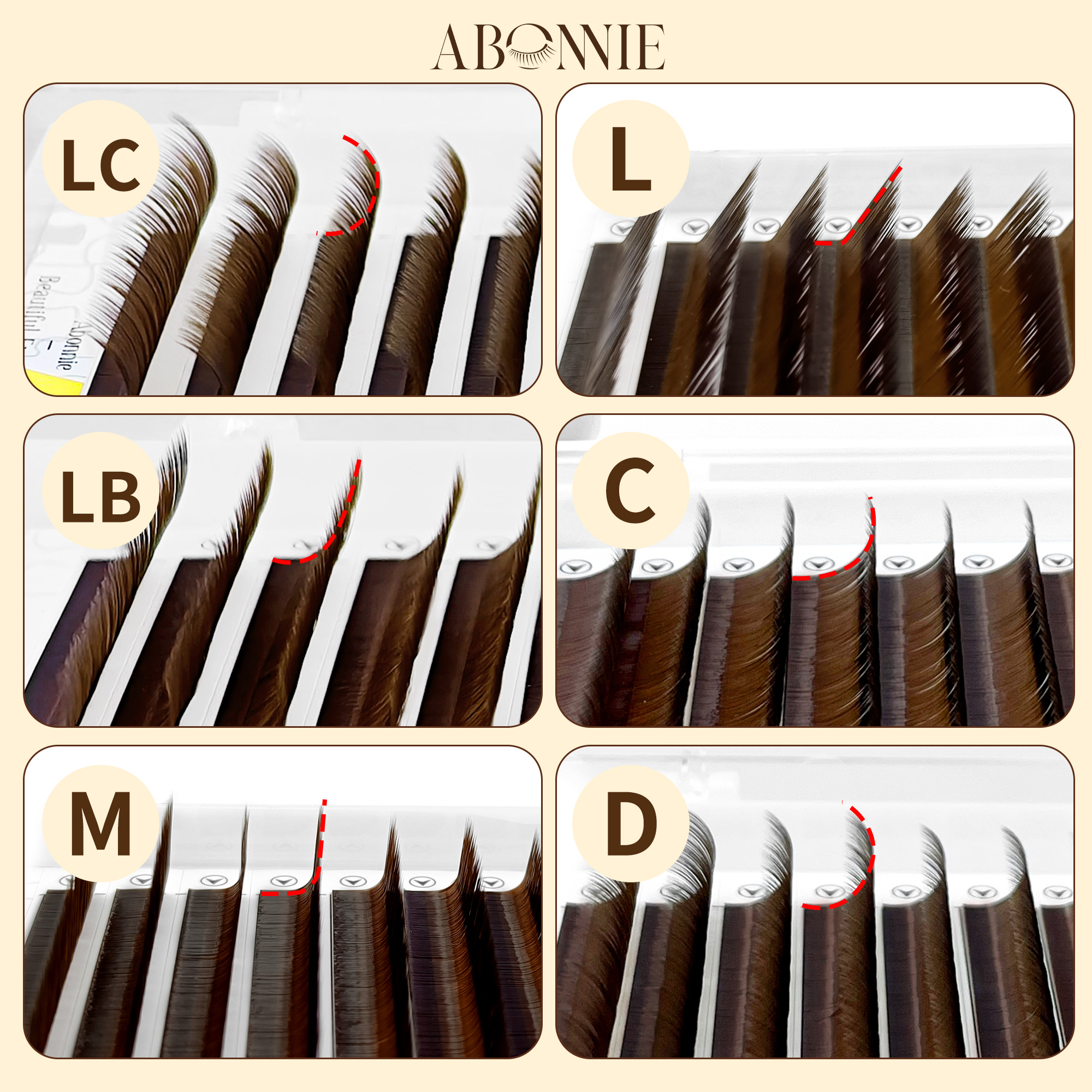 Abonnie LB Brown Lashes M curl - Eyelash Extensions Classic review and price