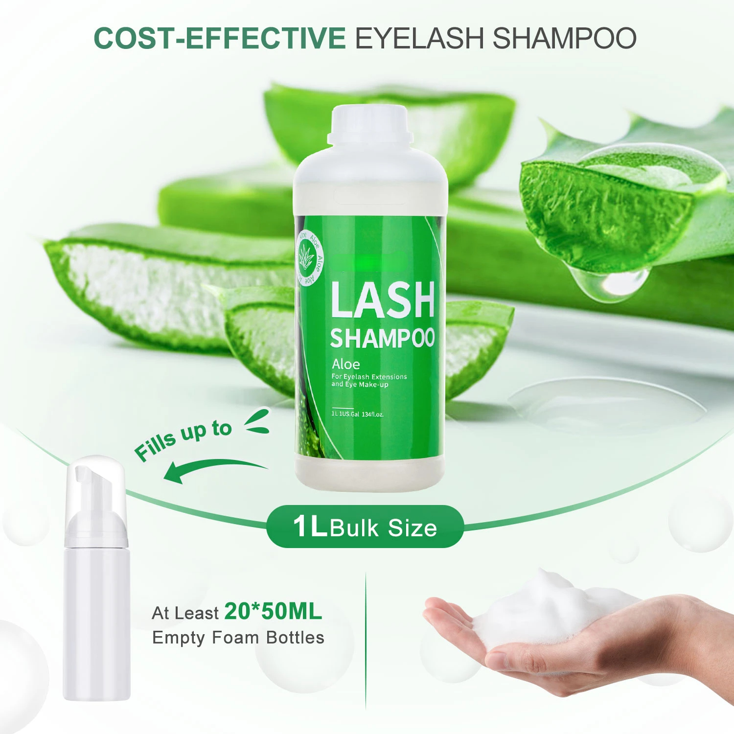 1L Eyelash Cleanser Foam Lash  - Eyelash Extension Wash Kit review and price