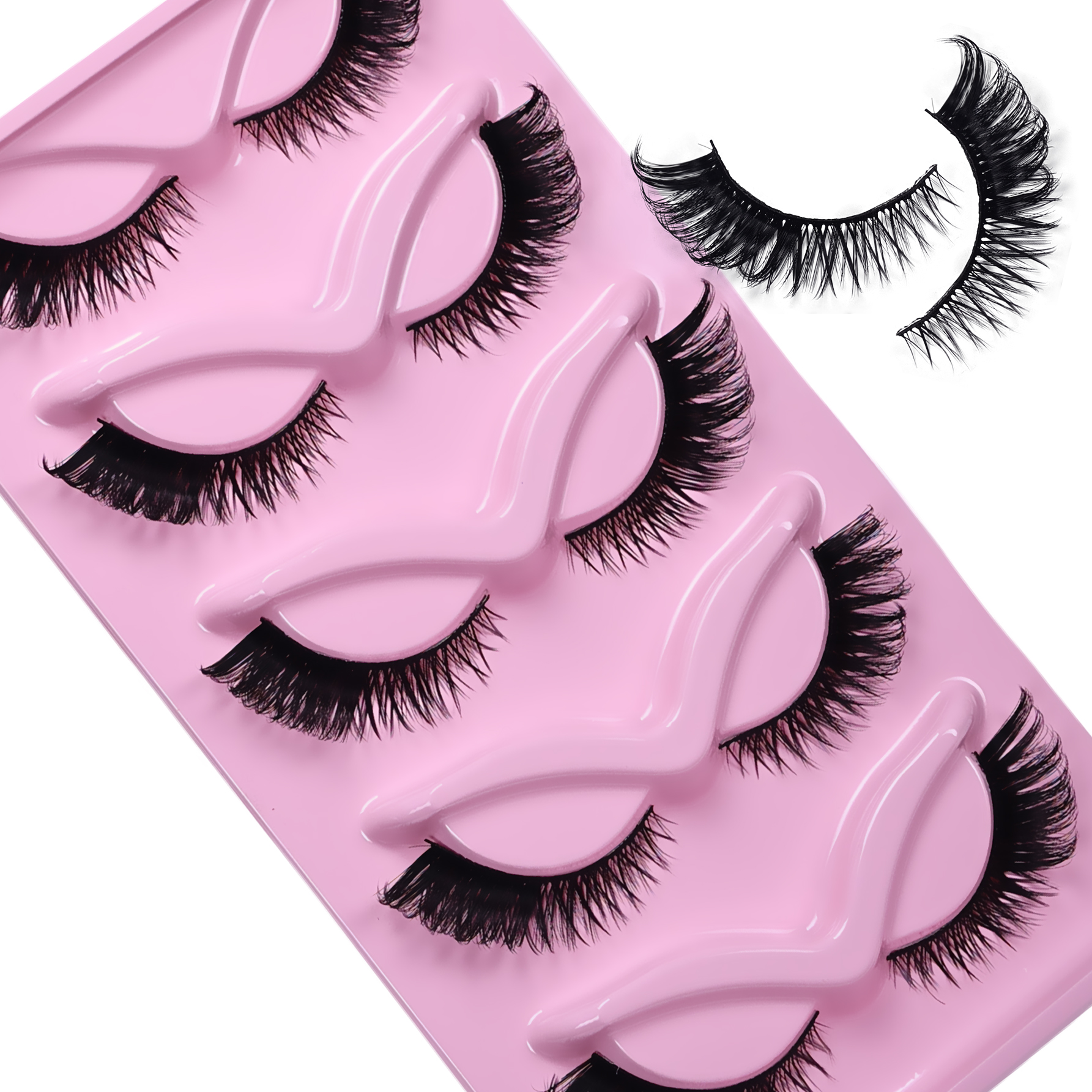 5 Pairs Cat Eye Lashes Fluffy  - Eyelash Extension Cat Eye Wispy review and price