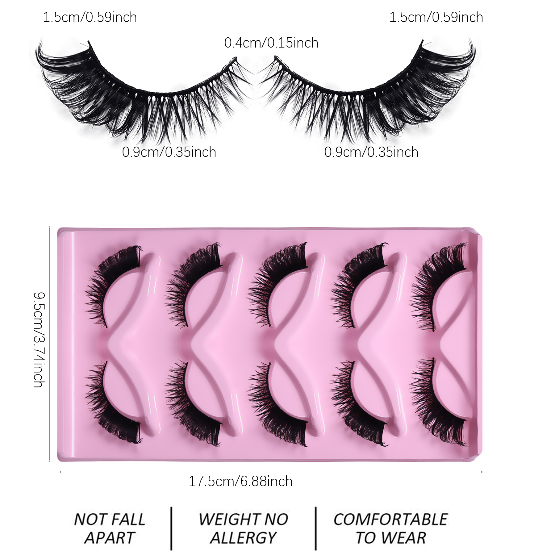 5 Pairs Cat Eye Lashes Fluffy  - Eyelash Extension Cat Eye Wispy review and price