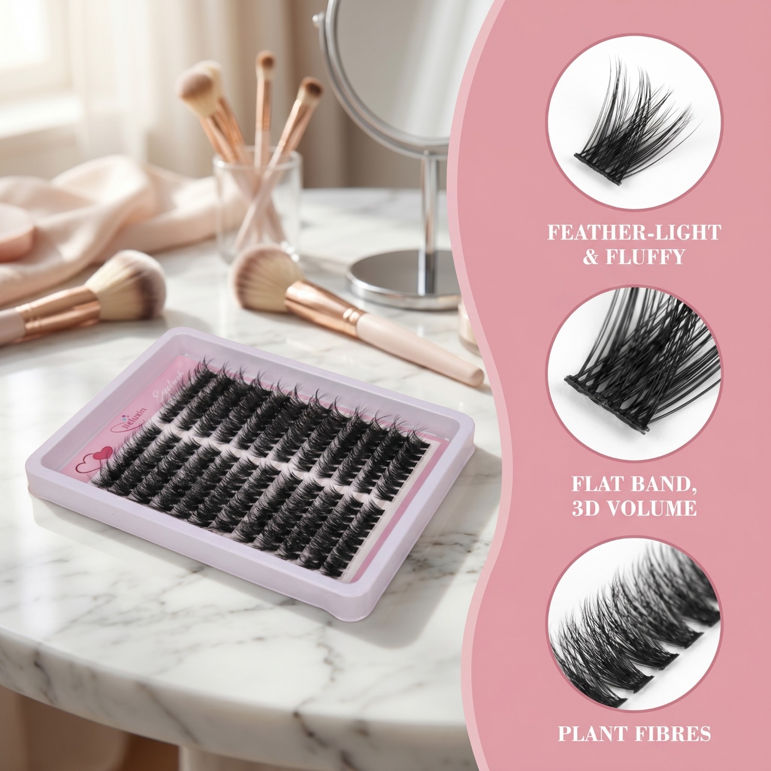 Fluffy Volume Cluster Lashes C - Eyelash Extension Cat Eye Wispy review and price