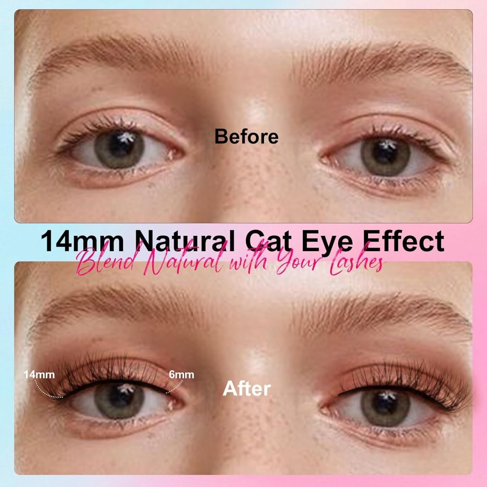 Pre Glued Self Adhesive Eyelas - Eyelash Extension Cat Eye Wispy review and price