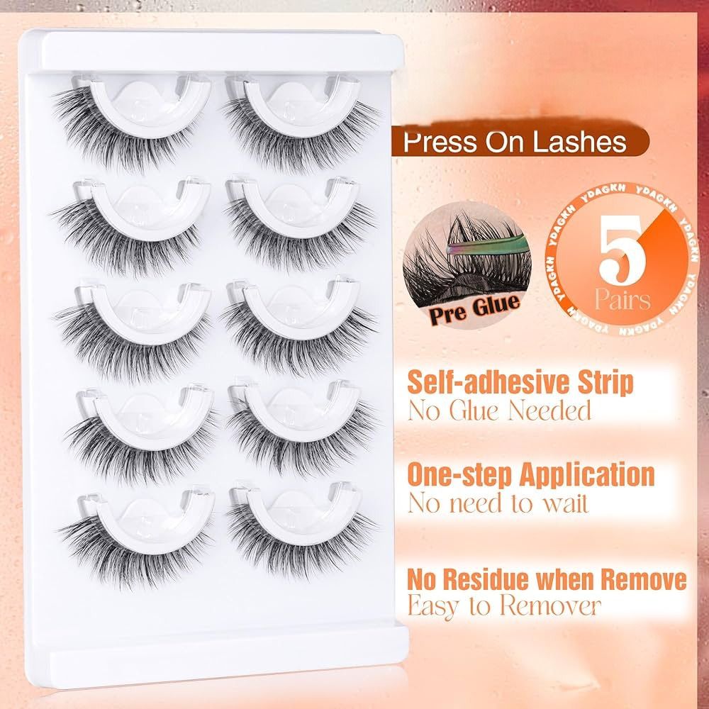 Pre Glued Self Adhesive Eyelas - Eyelash Extension Cat Eye Wispy review and price