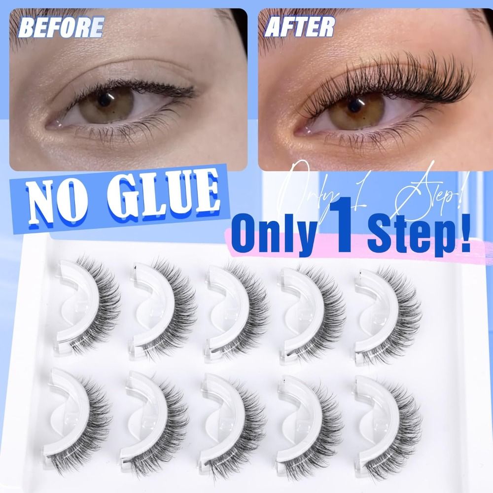 Pre Glued Self Adhesive Eyelas - Eyelash Extension Cat Eye Wispy review and price