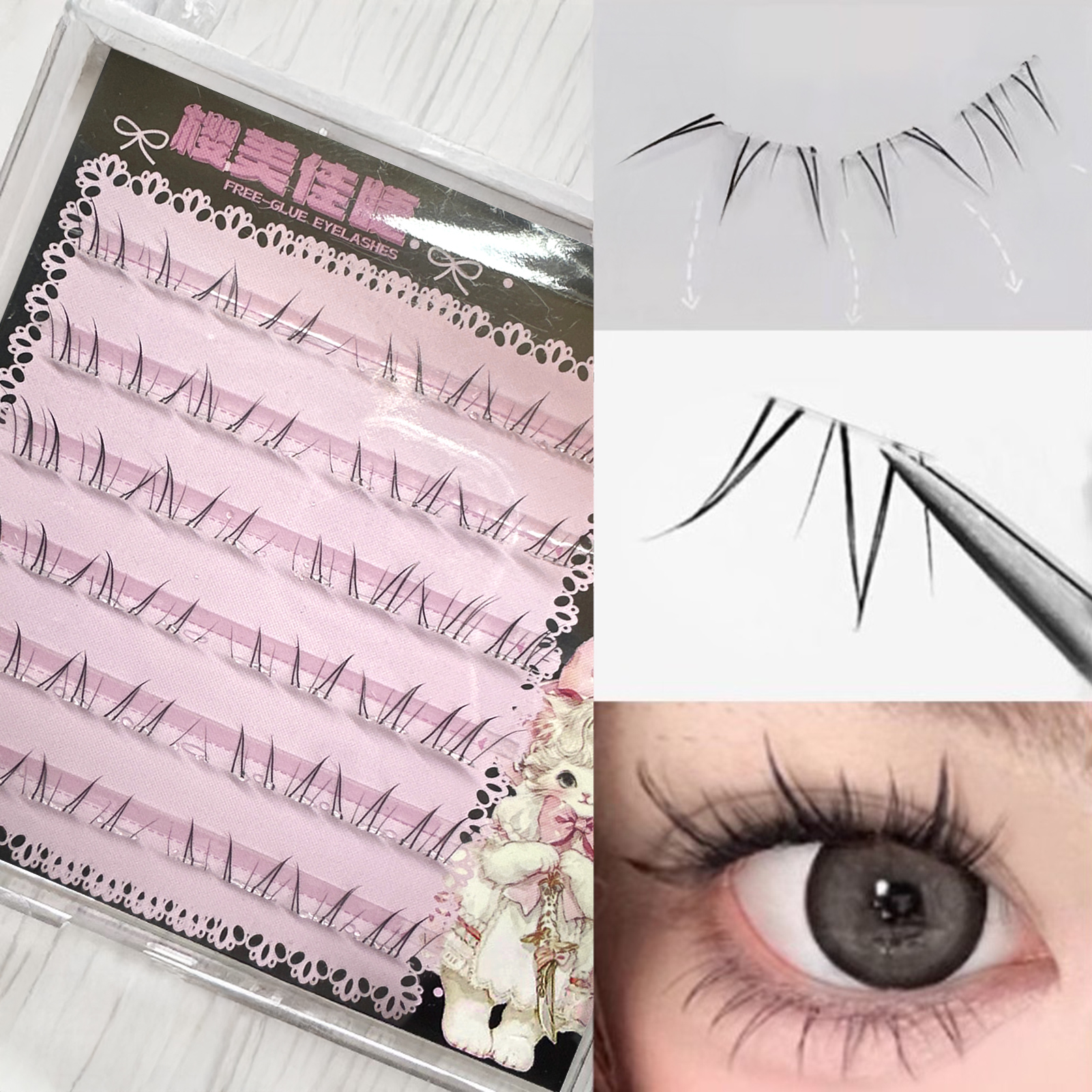 4-6mm No Glue False Eyelashes  - Eyelash Extension Korean Style review and price
