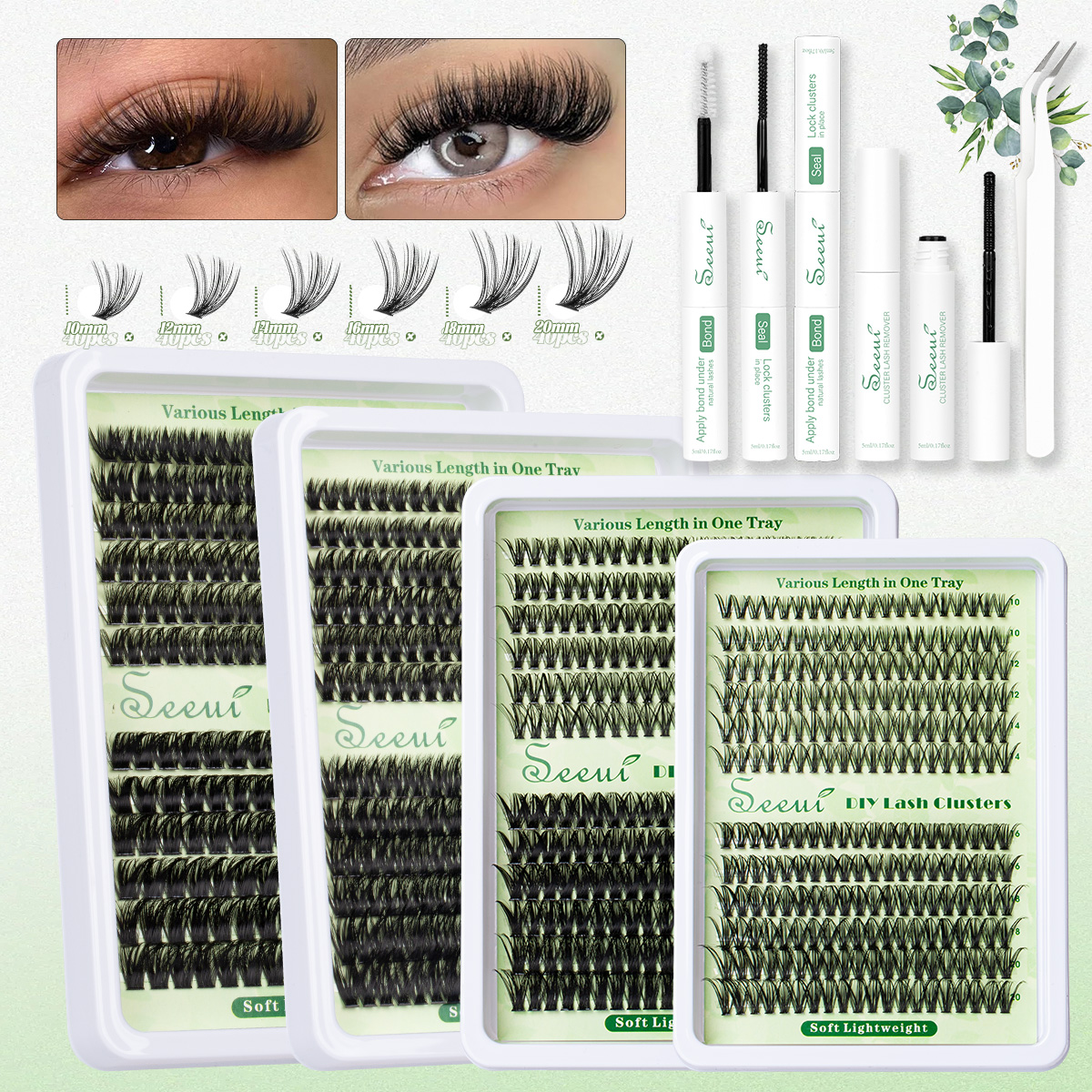 Cluster Lashes Kit Individual  - Faux Mink Lash review and price