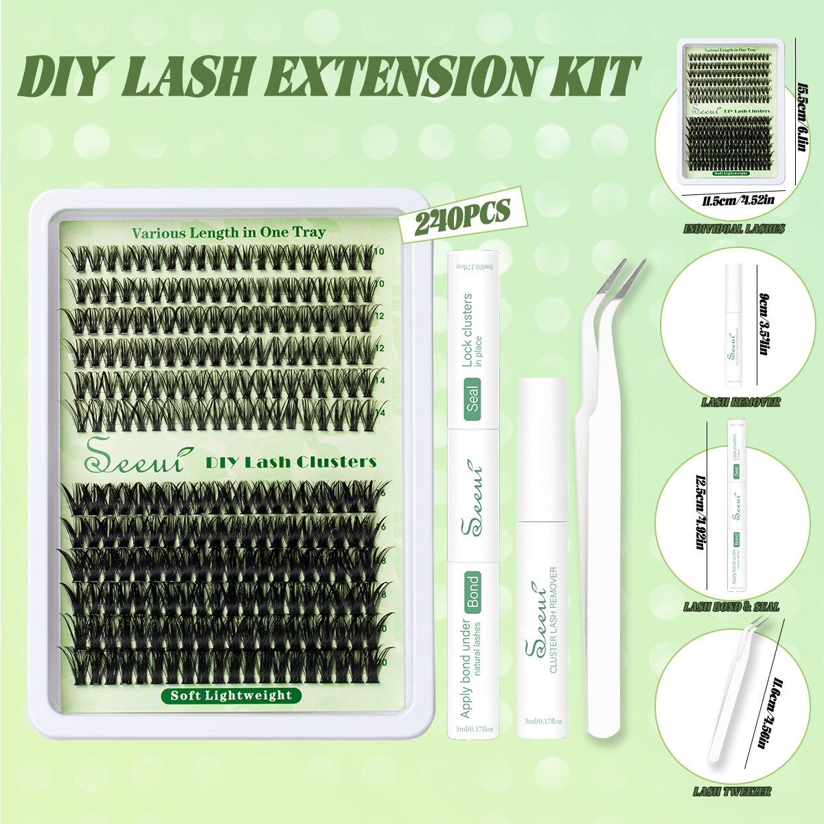 Cluster Lashes Kit Individual  - Faux Mink Lash review and price