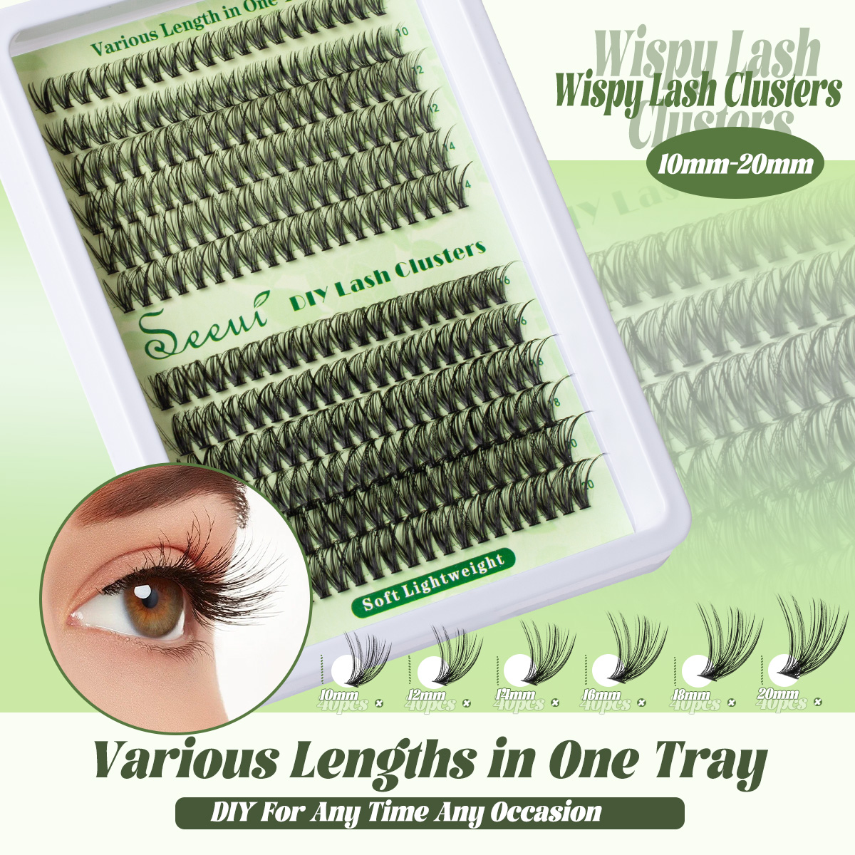 Cluster Lashes Kit Individual  - Faux Mink Lash review and price