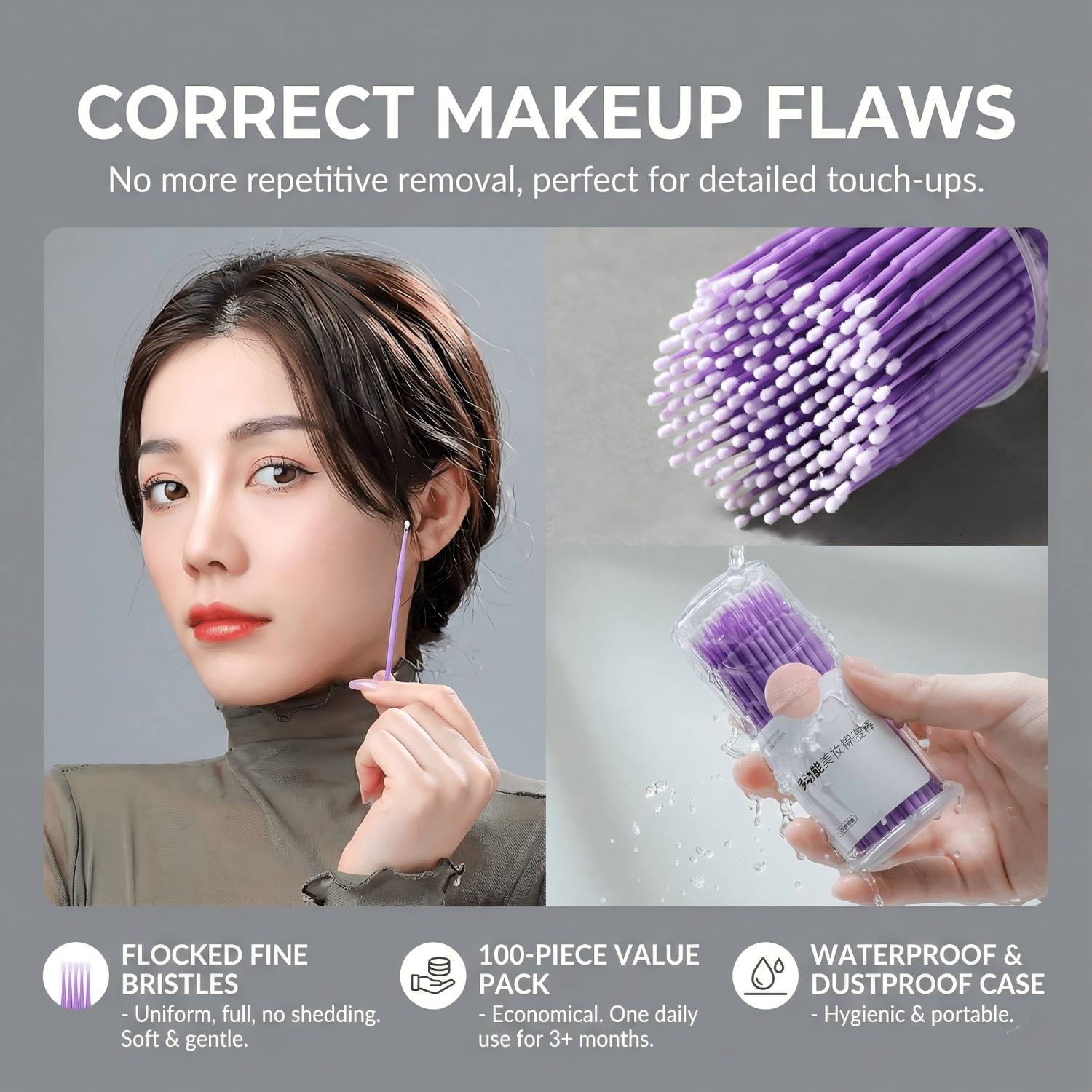 100Pcs Purple Micro Brushes Po - Eyelash Extension Removal review and price